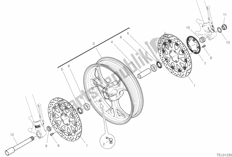 Tutte le parti per il Ruota Anteriore del Ducati Hypermotard 950 SP 2019
